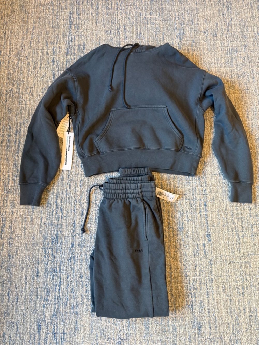NWT Aritzia Dark Gray Cropped Hoodie & Jogger Sweat Set